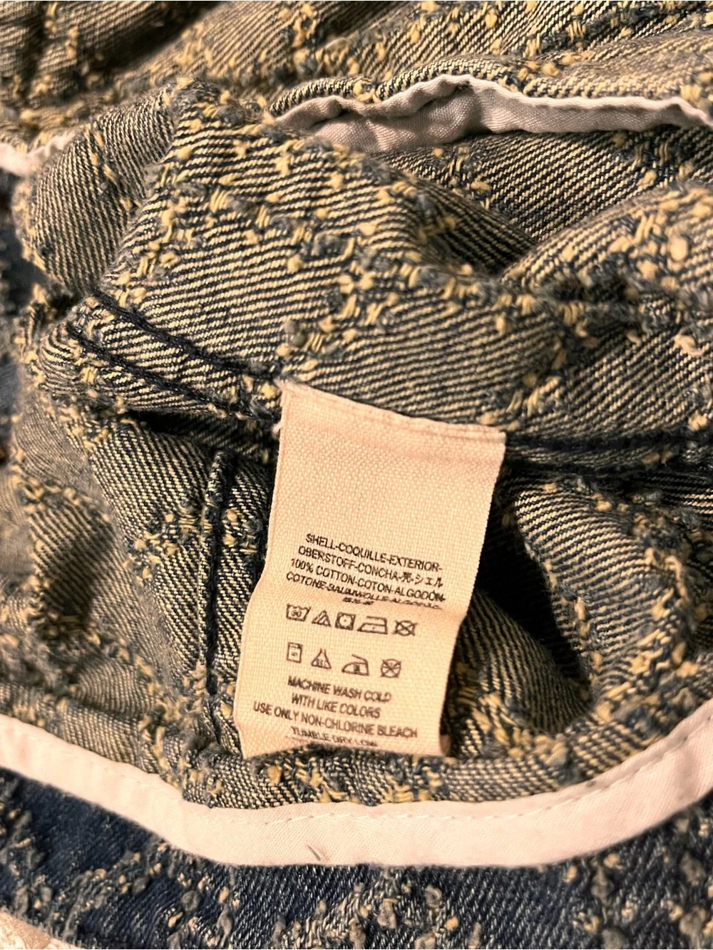 Free People Blue Chevron Denim Moto Jacket - Picture 8 of 11